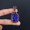 Blue Sapphire Pendant, Handmade Gemstone Pendant, 999 Copper Wire Wrapped Pendant Antique Jewelry, For Engagement Gift