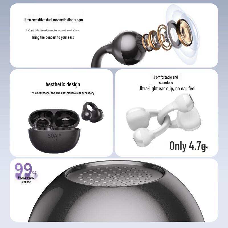 Soaiy JS20 Open-Fit Sport Bone Conduction Earbuds