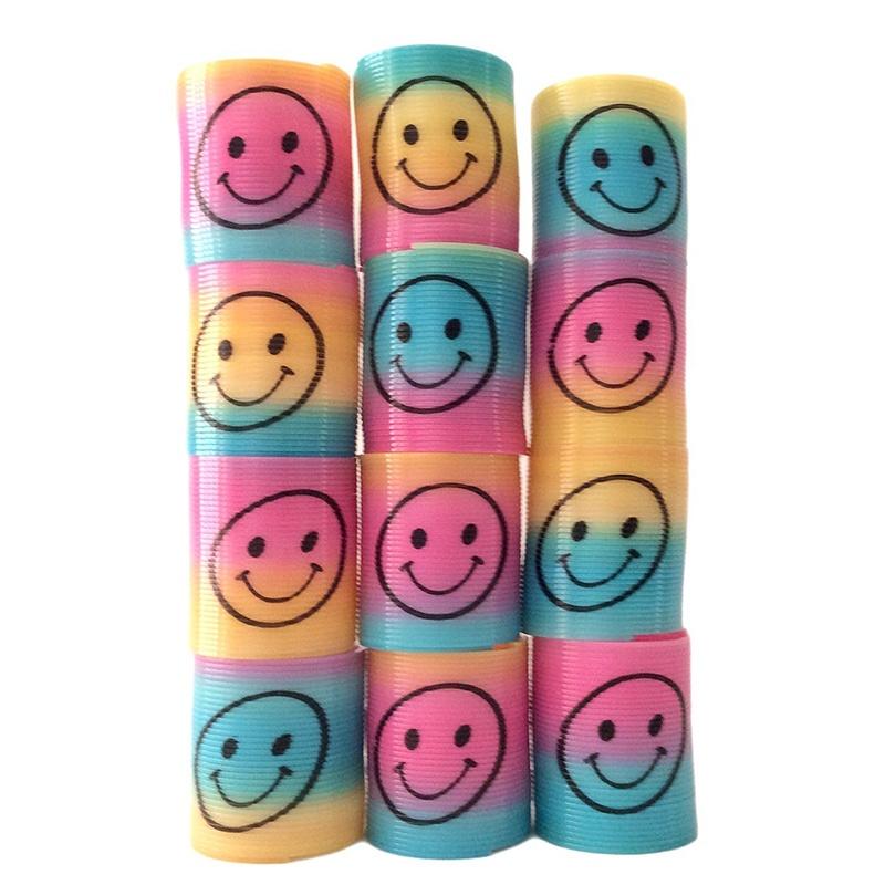 12x Мини-пружинки Smiley Face Радужные пружины Smiley Face Весенние наполнители для вечеринок Пластик