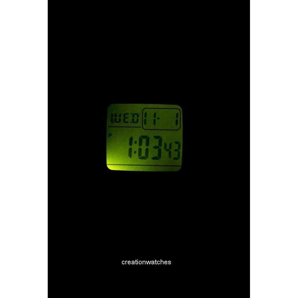 Casio Digital 5 Alarms Dual Time Illuminator F-201WA-1ADF F201WA-1ADF Mens Watch