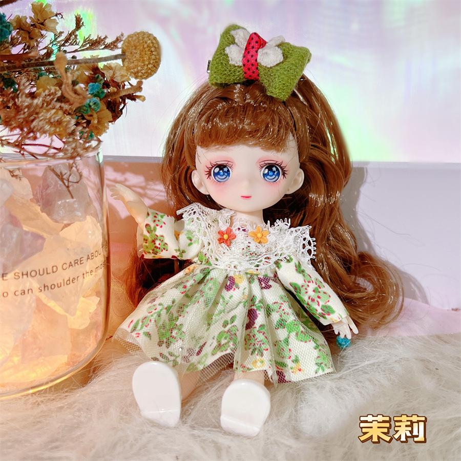 16 см 3D Комиксные Глаза Девочка Принцесса BABI Кукла Игрушки 1/8 BJD Суставы Подвижные Красивая Одежда Белая Кожа Детские Игрушки для Переодевания Подарки