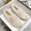 Fashion 2025 Fuzzy Lambswool Moccasins Woman Bowtie Flats Winter Cotton Fur Lined Shoes Ladies Curly Wool Loafers Femmes Shearling Boots