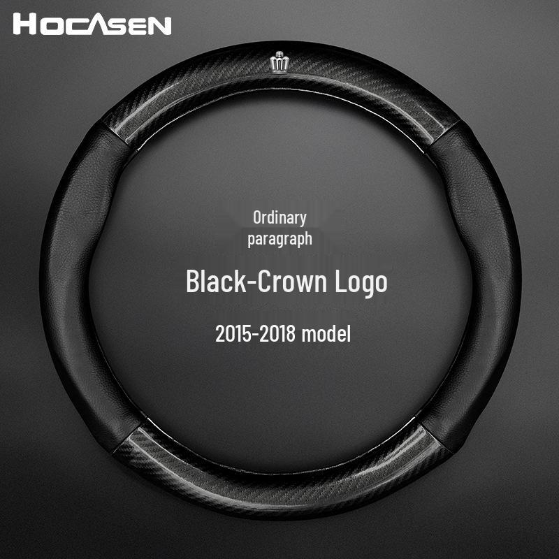 Совместимая Обложка на Руль из Натуральной Кожи для Моделей Crown (12-е-14-е поколение, 2005-2021) - Дизайн из углеродного волокна