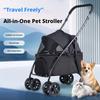 Foldable Pet Stroller for Small Medium Dogs Cats, 2 in 1 Detachable Lightweight 5.6kg Puppy Stroller with Brake Universal Wheels & Storage Basket,