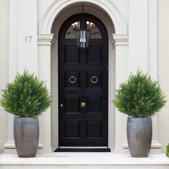 Artificial Cedar Topiary Trees Faux Greenery Topiary Plants Evergreen Artificial Shrubs Bushes with Ground Spike for Garden Backyard Patio Porch Decor