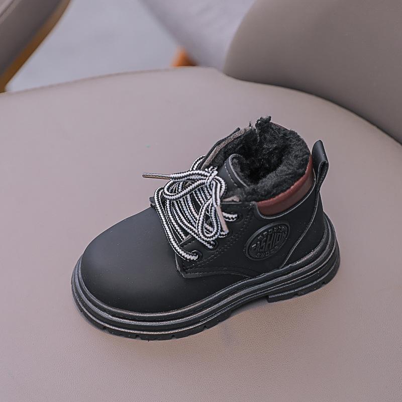Children's Martin Boots Winter Velvet Thickened Boys and Girls Warm Cotton Boots Middle and Older Children Non-slip Short Boots Baby Boots