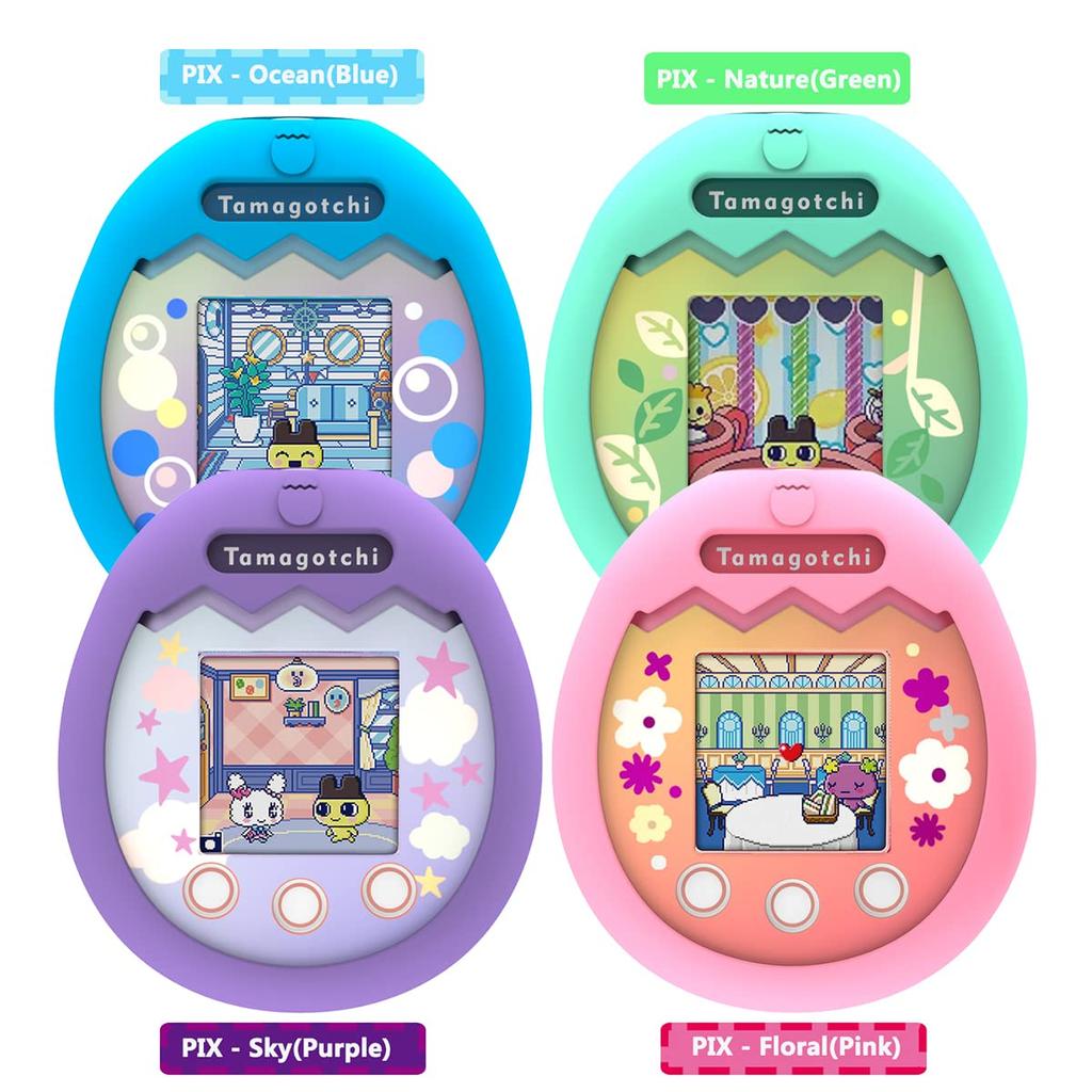 JCHPINE Hard Carrying Case and Silicone Cover for Tamagotchi Pix Interactive Virtual Pet Game Tamagotchi Pix Accessories Screen Protector Machine,