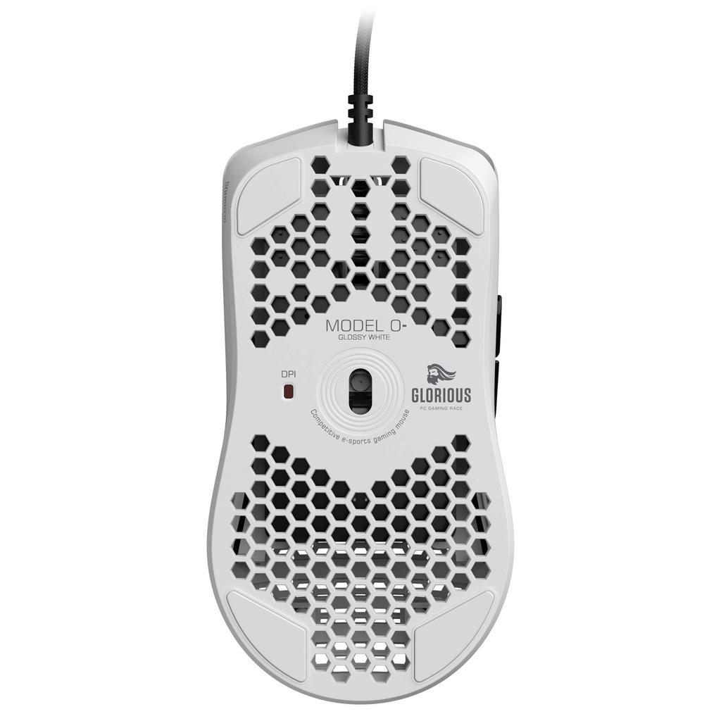 Glorious Model O Wired Gaming Lightweight 6 Programmable USB White Mouse, RGB, Buttons, Mouse, (58g)
