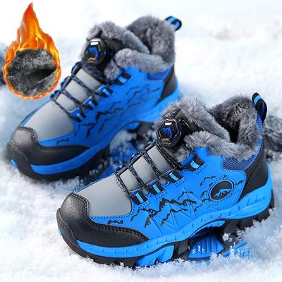 Зимние детские нескользящие износостойкие бархатные теплые походные ботинки хлопковые ботинки зимние ботинки спортивная обувь для отдыха