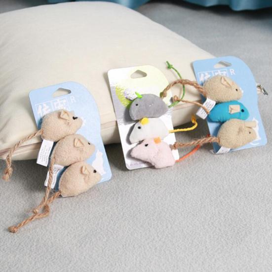 3 шт., кошка, котенок, играющий в плюшевую имитацию крысы, мыши, жевательная игрушка для царапин, укусов