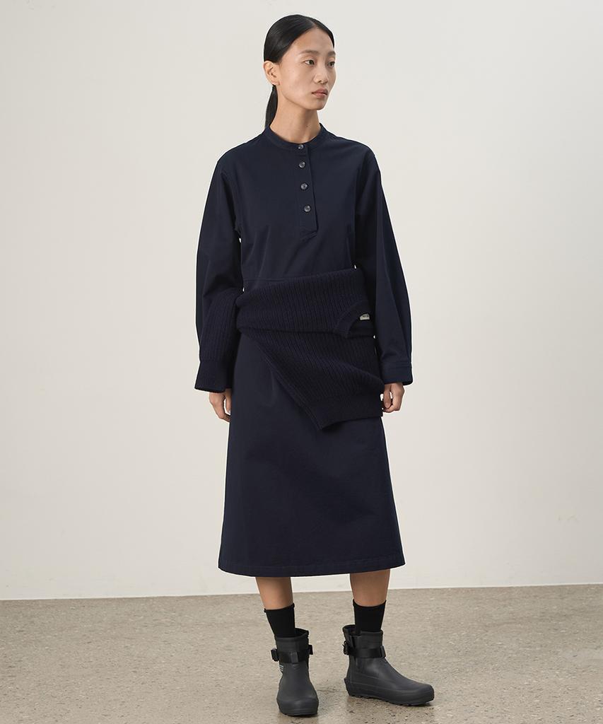 Leopeusaideuhwaiteulabel Рубашка-платье с воротником-стойкой Темно-синий
