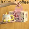 Подарок на день рождения для девочки с красивым и милым керамическим стаканом с крышкой и ложкой, сувенир для лучшей подруги, подарочная коробка