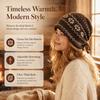 Thick Knit Knit Beanie Fair Isle Pattern Beanie Vintage Warm Hat  Autumn Winter