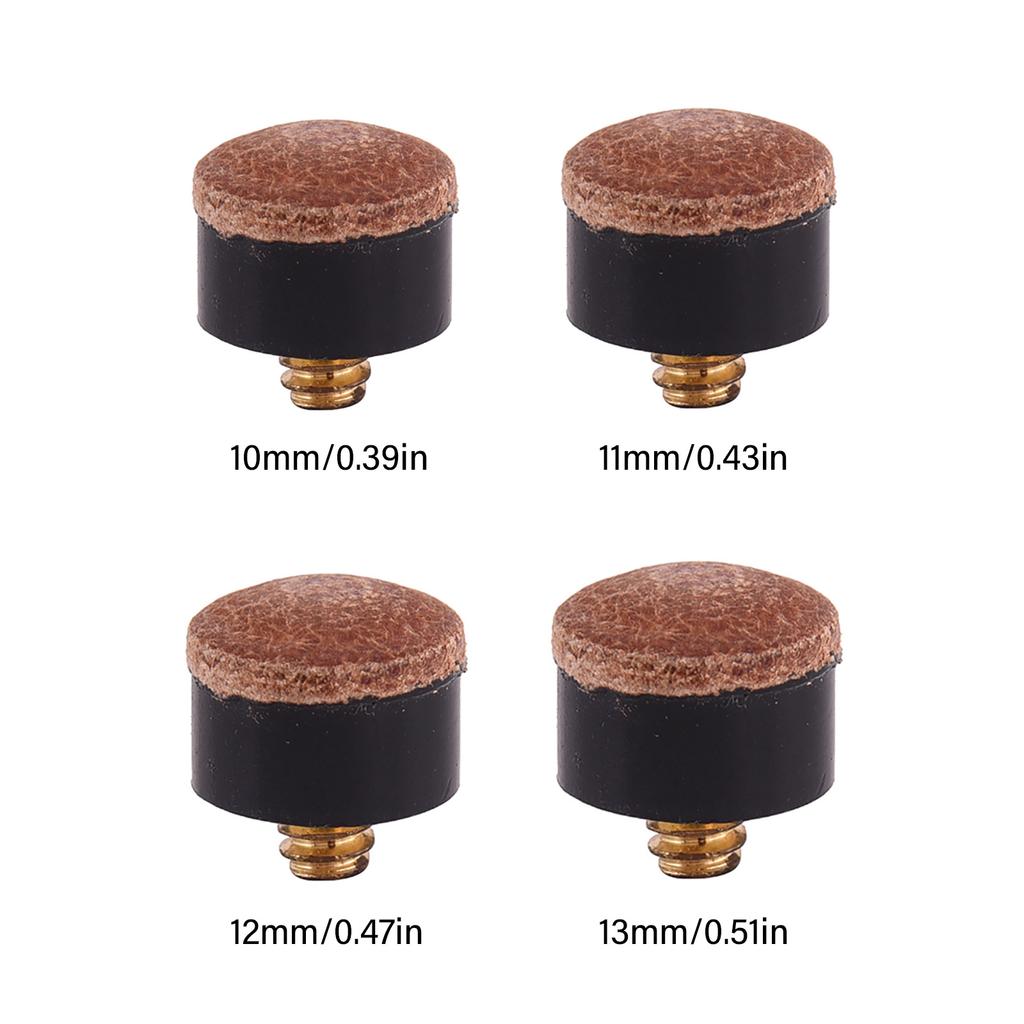 10 шт. Жесткие кожаные накручивающиеся наконечники для кия для пула, Запасные наконечники для бильярдного кия, Наконечники для кия для пула, Аксессуары для киев для пула