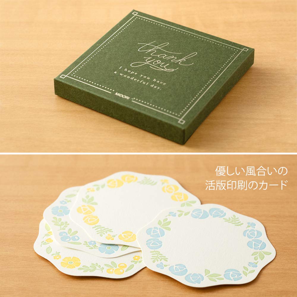 Midori Shikishi Message Card with 16 Pieces Floral Pattern 33258006