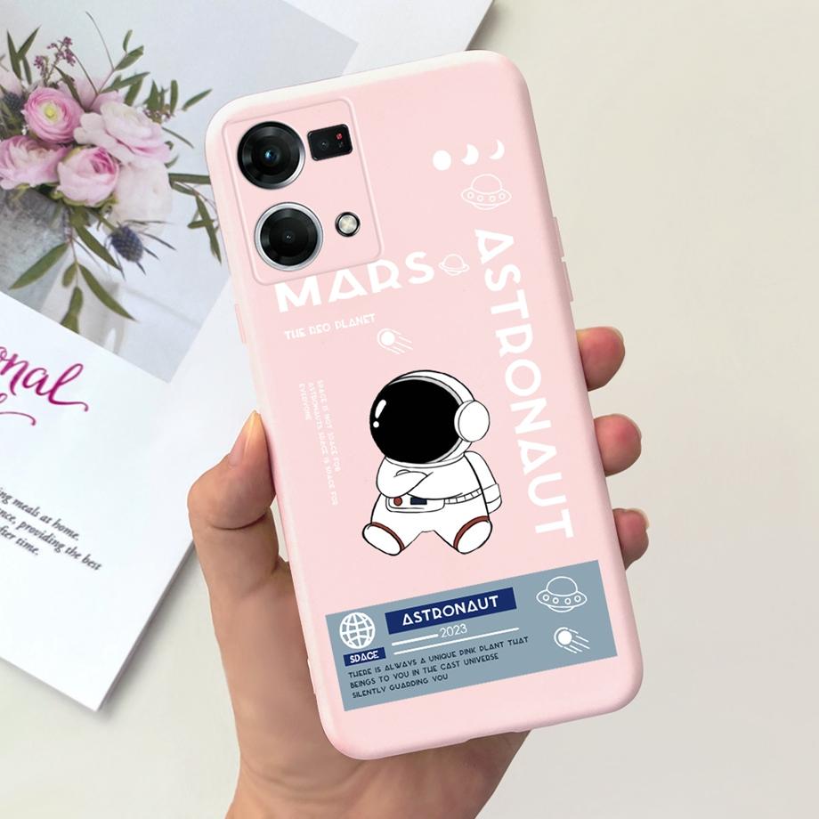 For Cover Reno 7 4G Case Shockproof Soft Silicone Phone Cases For OPPO Reno 7 Global CPH2363 Reno7 4G Back Cover Fashion Cat