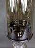 Candlestick made of graphite chrome and smoked glass, 15x41 cm