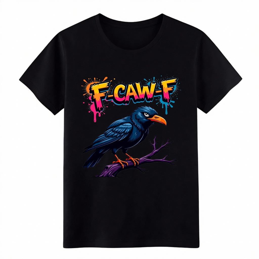 Hilarious Crow F-Caw-F Meme Graphic T-Shirt-Unisex Party & Gathering Graphic Tee