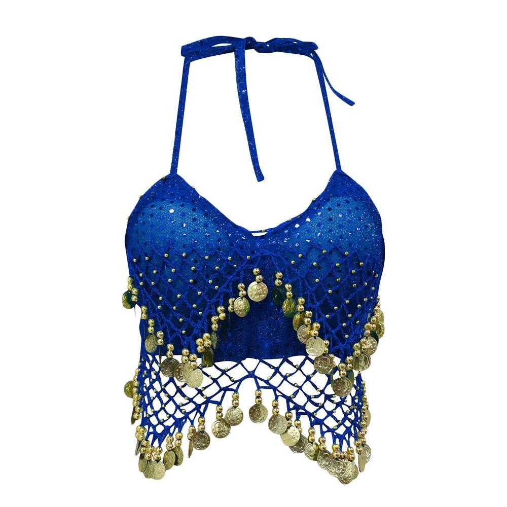 Tassel Latin Dance Top Shiny Stage Performance Top Charming Sequins Crop Top  Festivals