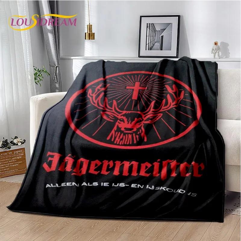 3D German J-Jaegermeister Elk Soft Flannel Blanket for Beds Bedroom Sofa Picnic,Throw Blanket for Cover Outdoors Leisure Gift