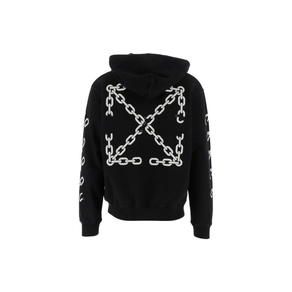 OFF WHITE Толстовка на молнии с принтом Chain Arrow Slim OMBE013F22FLE0061001