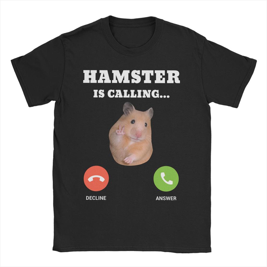 Three Hamster Moon TShirt for Unisex WoUnisex Vintage Pure Cotton Tee Shirt Round Neck Short Sleeve T Shirt Classic Tops