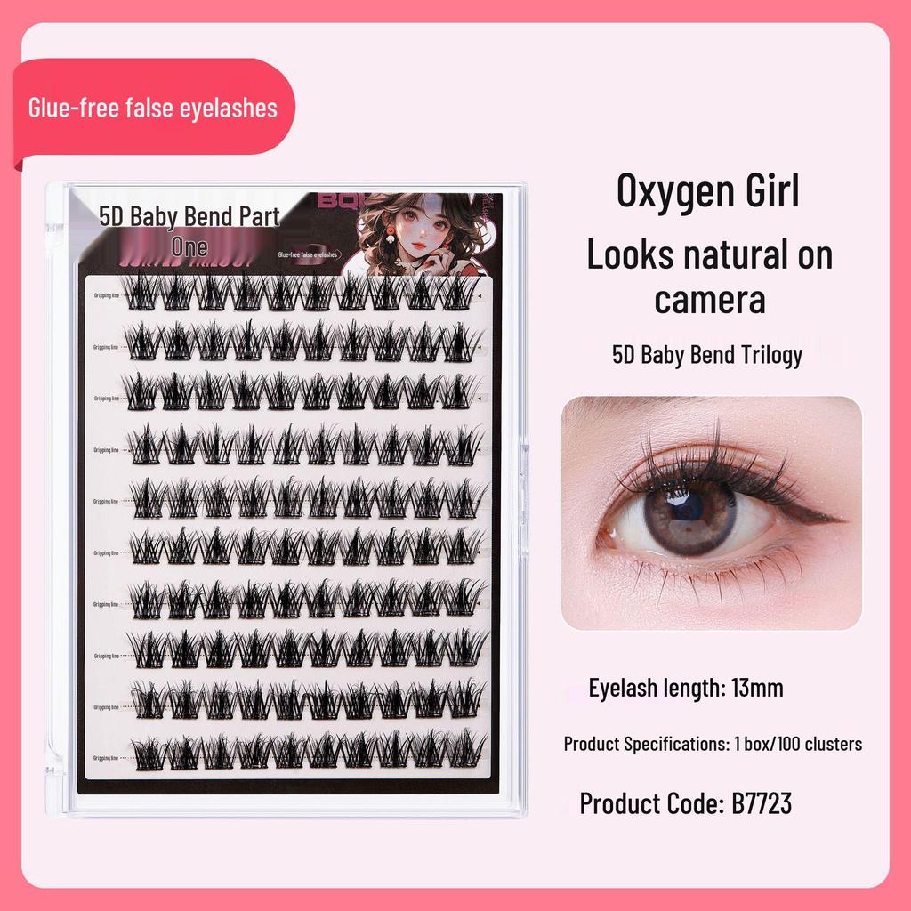 Eyelash Book: Adhesive-Free False Eyelashes - 10 Rows of Individual Upper & Lower Clusters for Beauty Makeup