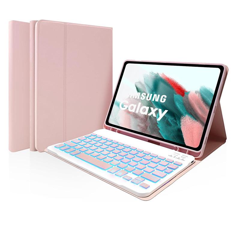 Чехол-книжка для планшета Samsung A9Plus 11" из кожи с Bluetooth-клавиатурой с подсветкой и слотом для стилуса