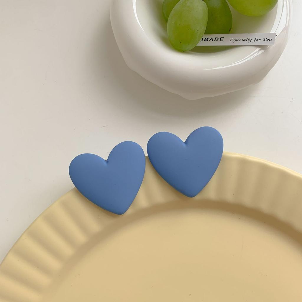 Fashion Creative Trendy Temperament Acrylic Vintage Heart Stud Earring 925 Sterling Silver