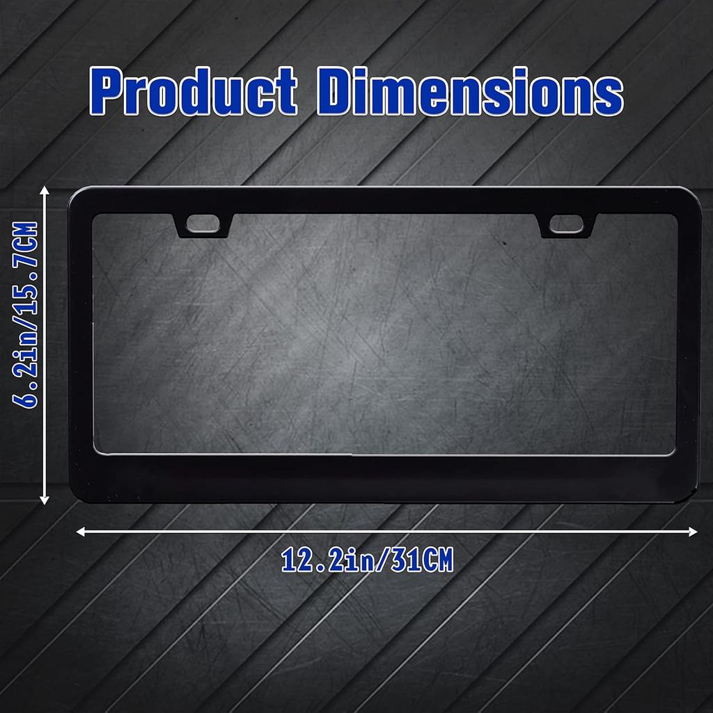 2 Pcs Grey Black Leopard Print License Plate Frame Cheetah License Plate Frames Personalise Stainless Steel Funny Design Compatible with Standard
