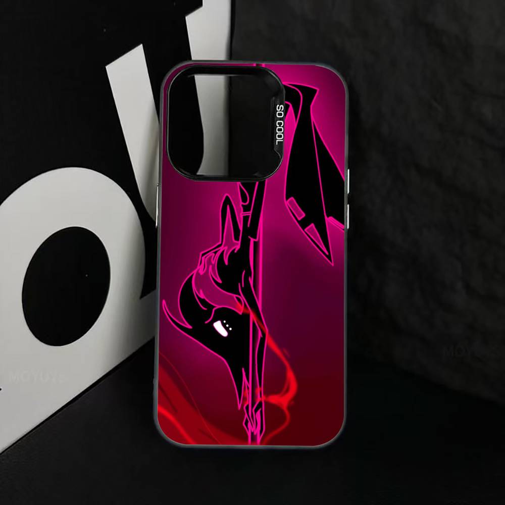 H-Hazbin A-Angel Dust Phone Case For iPhone 17,16,15,14,13,12,11 Plus,Pro Max,XS,Colorful Silver Phone case Funda Cover