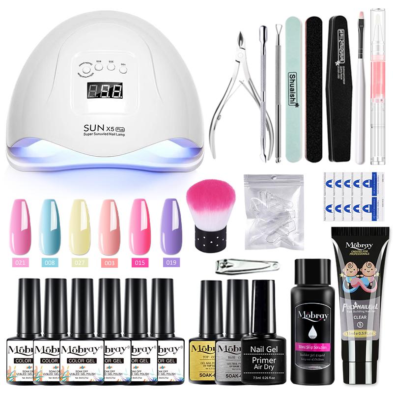 Mobray Manicure Set Professional Full Acrylic Nail Kit Set For Nail Gel Nails Complete Kit Nail Extension Polygels Set
