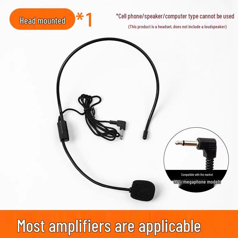 Little Bee Dual-Style Wired Amplifier Microphone for Teachers: Head-Mounted & Clip-On Options