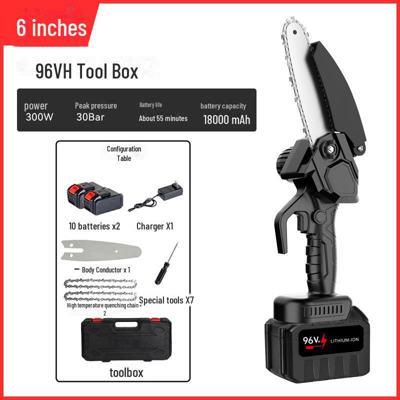Аккумуляторная мини-электрическая пила для деревообработки — литиевая, для работы одной рукой, беспроводная, для домашнего хозяйства и лесозаготовок на открытом воздухе.