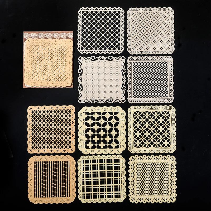 10 шт./упак. Винтажная ажурная кружевная бумага INS, декоративная основа, бумага для скрапбукинга, расходные материалы для журналов
