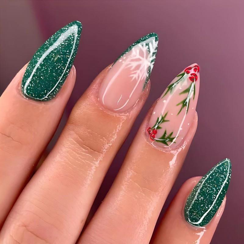 Short Press-On Nails Set With Floral Design Minimalist False Women Wearable Nail Tips In Multiple Colors