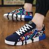 Summer Autumn Men Shoes Fashion Graffiti Men'S Sneaker Lightweight Mens Casual Shoes Low Top Breathable Black Male Canvas Shoes