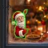 Nighttime Guidance Holiday Ornaments Glow in The Dark Santa Claus Switch Sticker, Decorative PVC Luminous Wall Decal for Christmas Waterproof