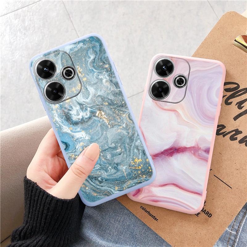 Fashion Marble Soft Silicone Case For Xiaomi Redmi Note 13 Pro 13C Samsung A35 A55 M35 M34 iPhone Huawei Honor 200 Camera Protective Shockproof Cover