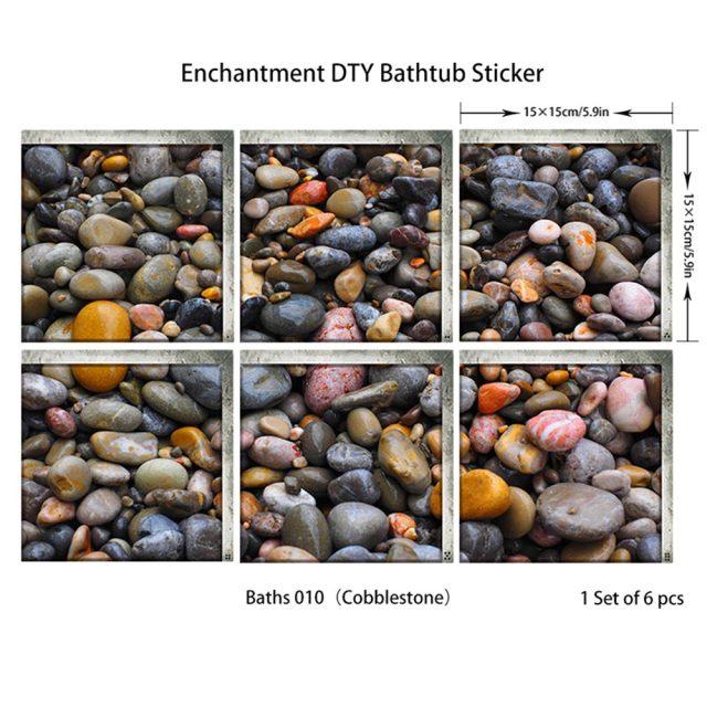 6 шт. наклейка на ванну Нескользящая водонепроницаемая самоклеящаяся наклейка с 3D эффектом для ванной комнаты ПВХ съемная декоративная фреска 15x15 см