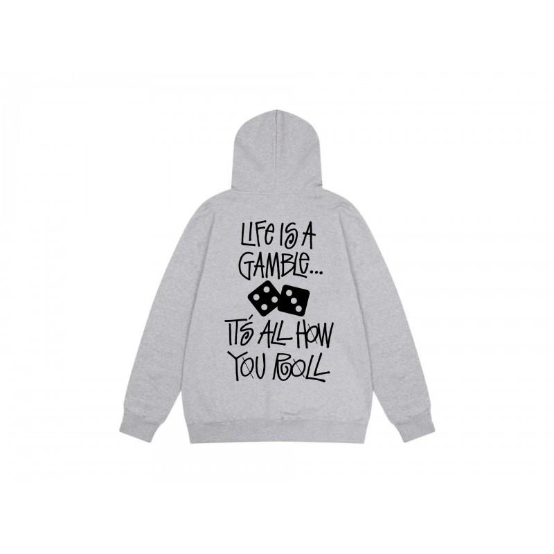 Mens Unisex Hooded Sweatshirt Letter Print Loose Fit Casual Top