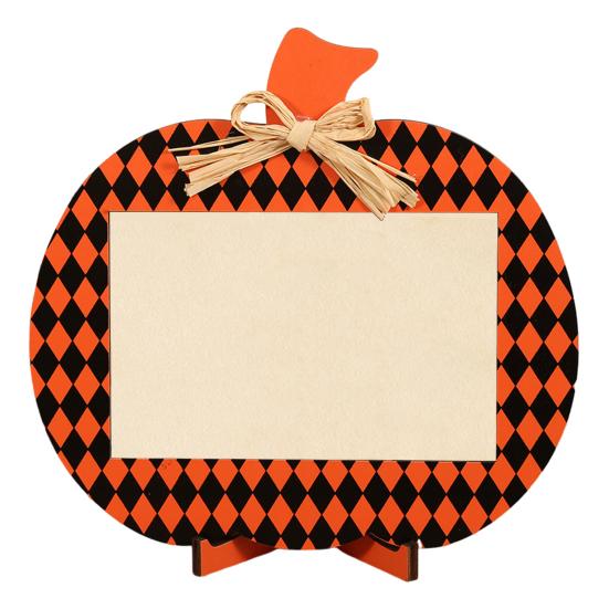 Хэллоуин деревянные фоторамки тыква клетчатый держатель для фотографий настольное украшение для дома ферма гостиная внутренний декор для вечеринки