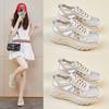 Summer New Hollow Dad Shoes Women's Mesh Breathable Student Ins Casual Thick Sole Height Increase KT