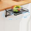 Foldable Black Silver Stainless Steel Kitchen Shelf Rack for Home Use