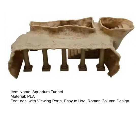 Юшенг Римская колонна Аквариумный туннель под гравием Пещерный туннель Украшение для аквариума Укрытие для рыб и креветок для петушка, цихлиды, кули-лоаха