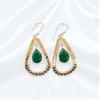 Зеленый Оникс Драгоценный Камень 925 Стерлинговое Серебро Ювелирные Изделия Ручной Работы Свадебные Серьги 2.27" EE-82-14
