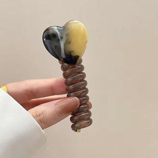 4 шт. телефонные провода резинки для волос в форме сердца спиральные резинки для волос веревка эластичный плетеный телефонный шнур повязки на голову для девочек и женщин