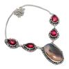 Natural Botswana Agate, Rubillite 925 Sterling Silver Jewelry Necklace 18" B6c22