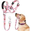 Dog Head Collar, Printed No-Pull Headcollar, Adjustable Dog Head Halter Gentle Lead with Safety Link, 3 Colors Muzzle Leash for Small Medium Large