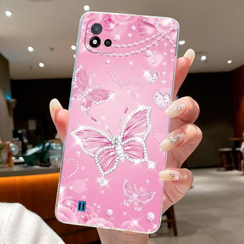 For Realme C20 C20A Case Realme C11 (2021) RMX3231 C11 2020 RMX2185 Phone Cases Flower Butterfly Soft Silicone TPU Jelly Cover